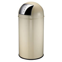 MÜLLEIMER Mit Pushdeckel & Inneneimer Aus Metall 40 Liter 74 x 34 x 34 cm Creme - Beige, Metall (34/74/34cm) - PROREGAL