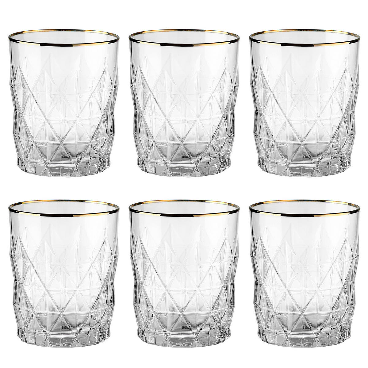 TRINKGLAS (6er Set) Upscale - Goldfarben, Glas (0.34L) - BUTLERS