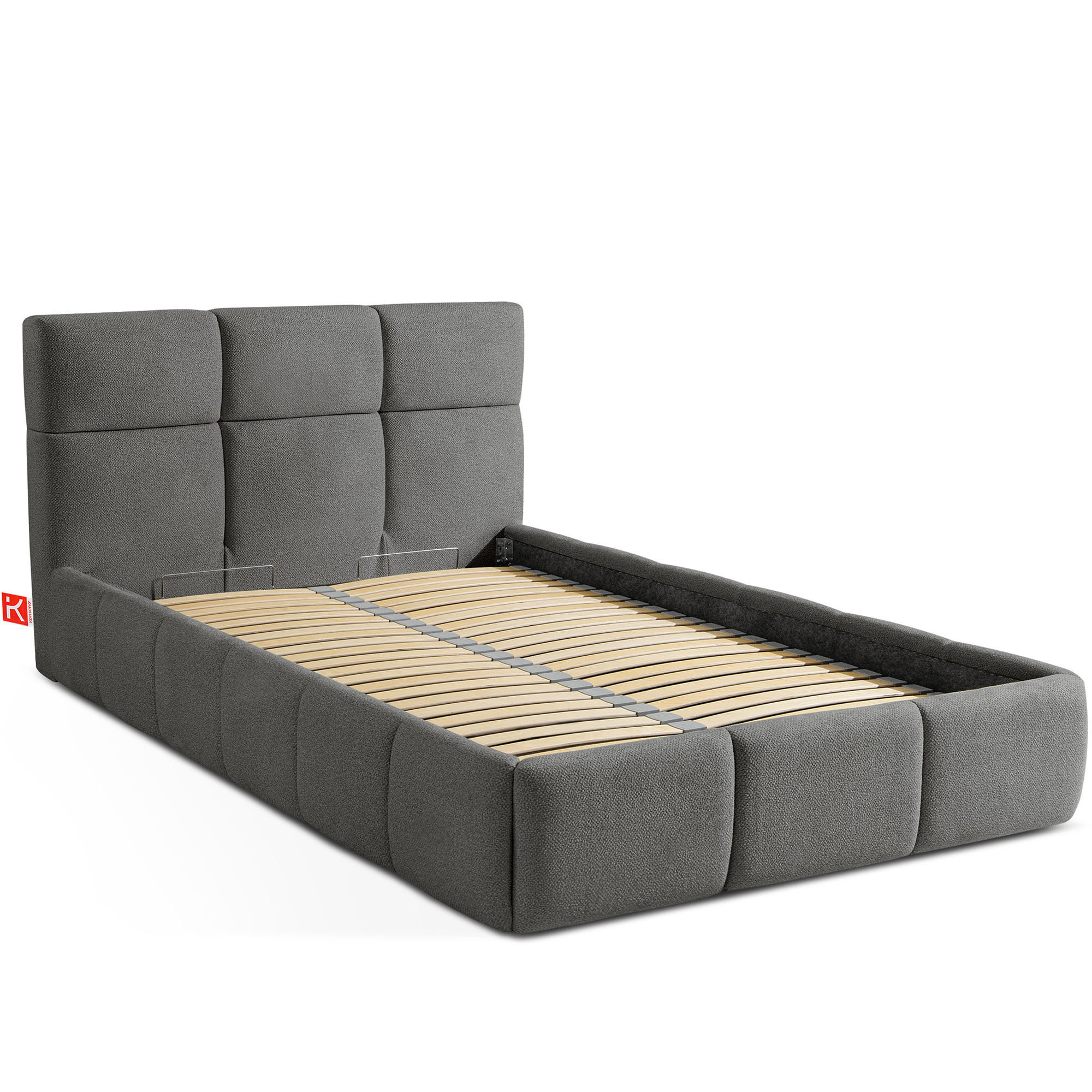 POLSTERBETT ALTOS Einzelbett, dunkelgrau - Dunkelgrau, Holz/Holzwerkstoff (120/200cm) - KONSIMO®