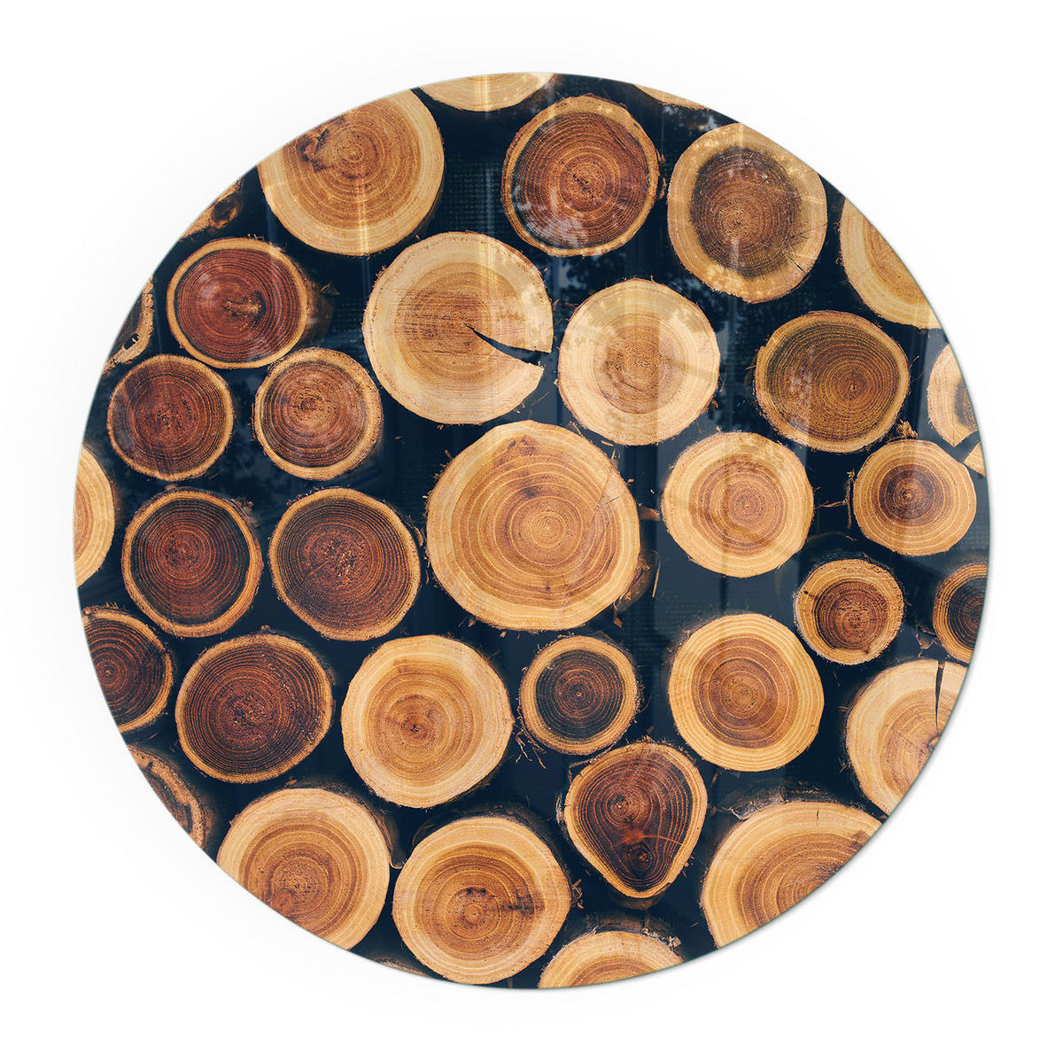 GLASPLATTE für Kamin Ø 100 cm - Braun, Glas (100/100/0.4cm) - TULUP