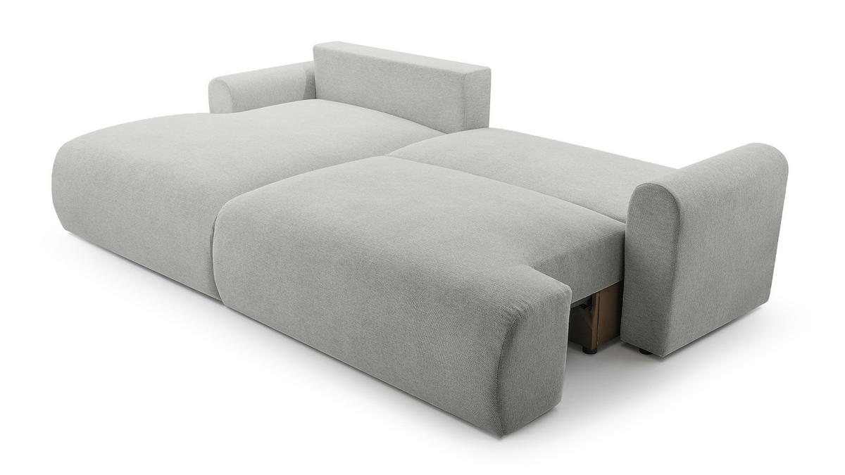 ECKSOFA mit Schlaffunktion Brauel, Hellgrau - Hellgrau, Textil (150/260cm) - Meblito