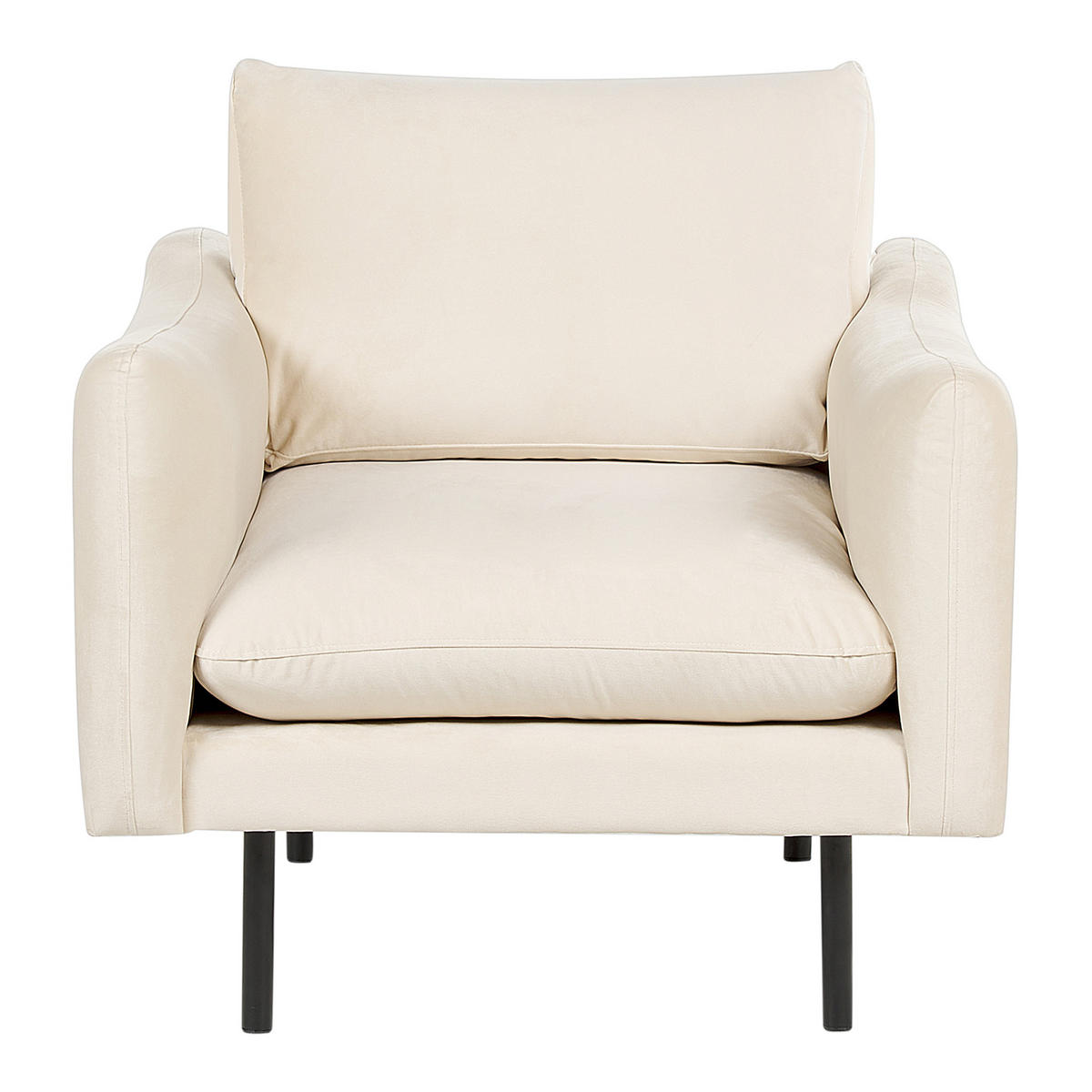 SESSEL Samtstoff Hellbeige Vinterbro - Beige, Textil (83/86/84cm) - Beliani