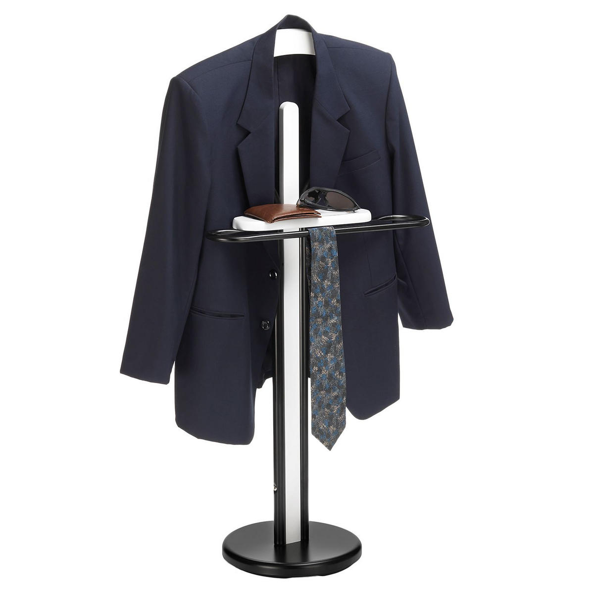 HERRENDIENER MATTEO - Schwarz/Weiß, Metall (50/108/28cm) - IDIMEX