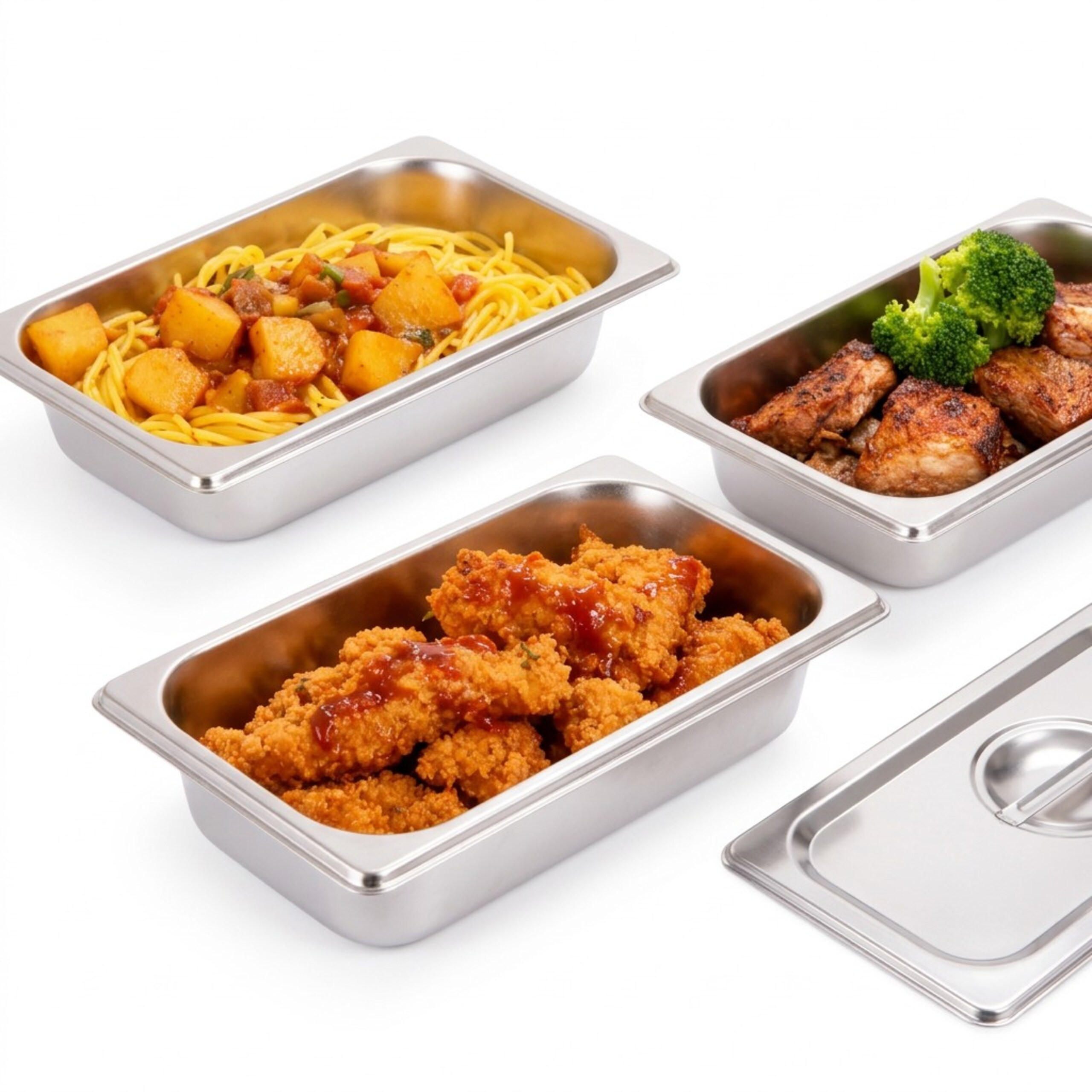 GN nádoby - stříbrná, kov - Relaxdays