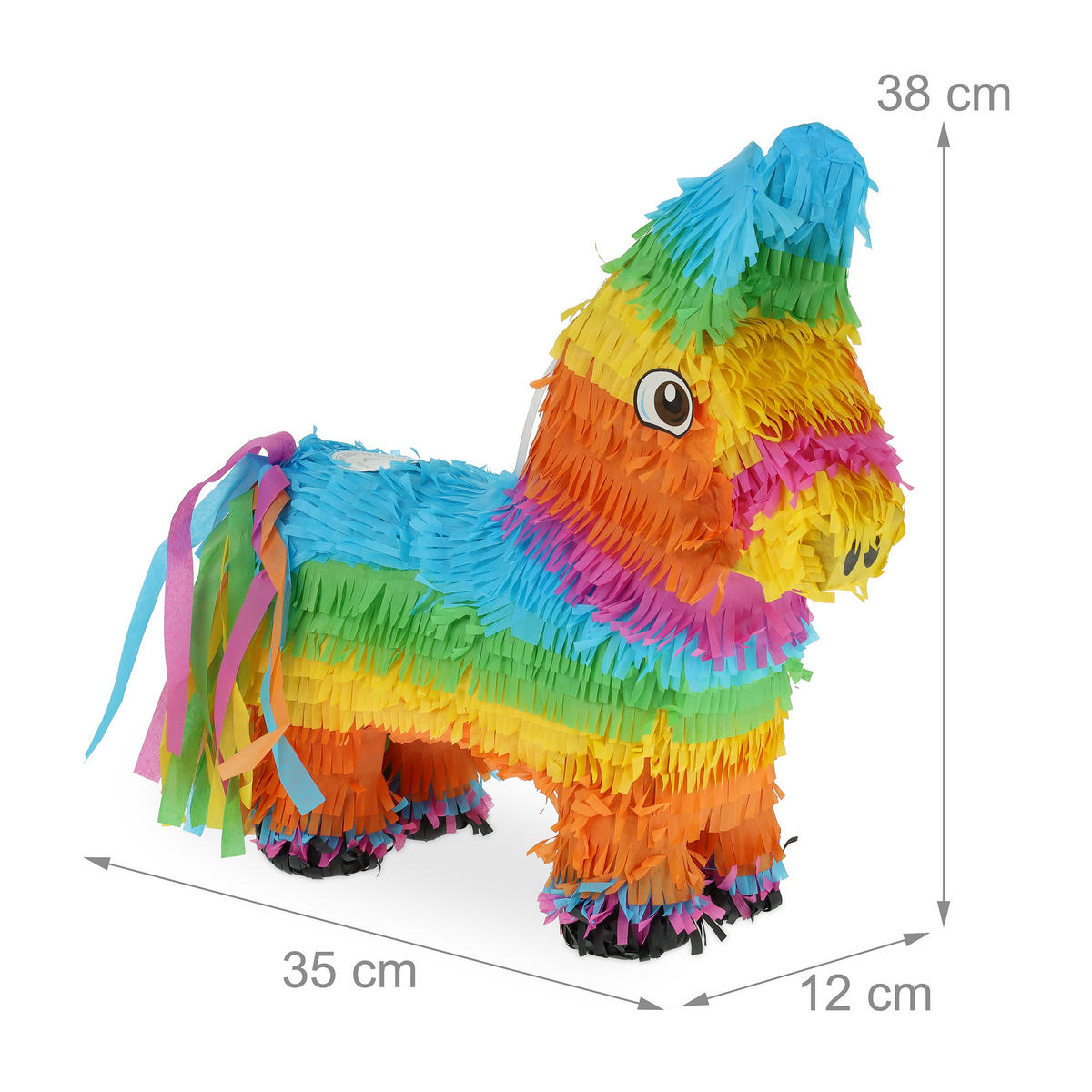 PINATA - Multicolor, Papier/Wellpappe (35/38/12cm) - Relaxdays