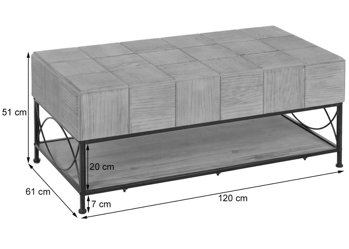 COUCHTISCH rechteckig Braun - Braun, Holz (61/120/51cm) - MCW