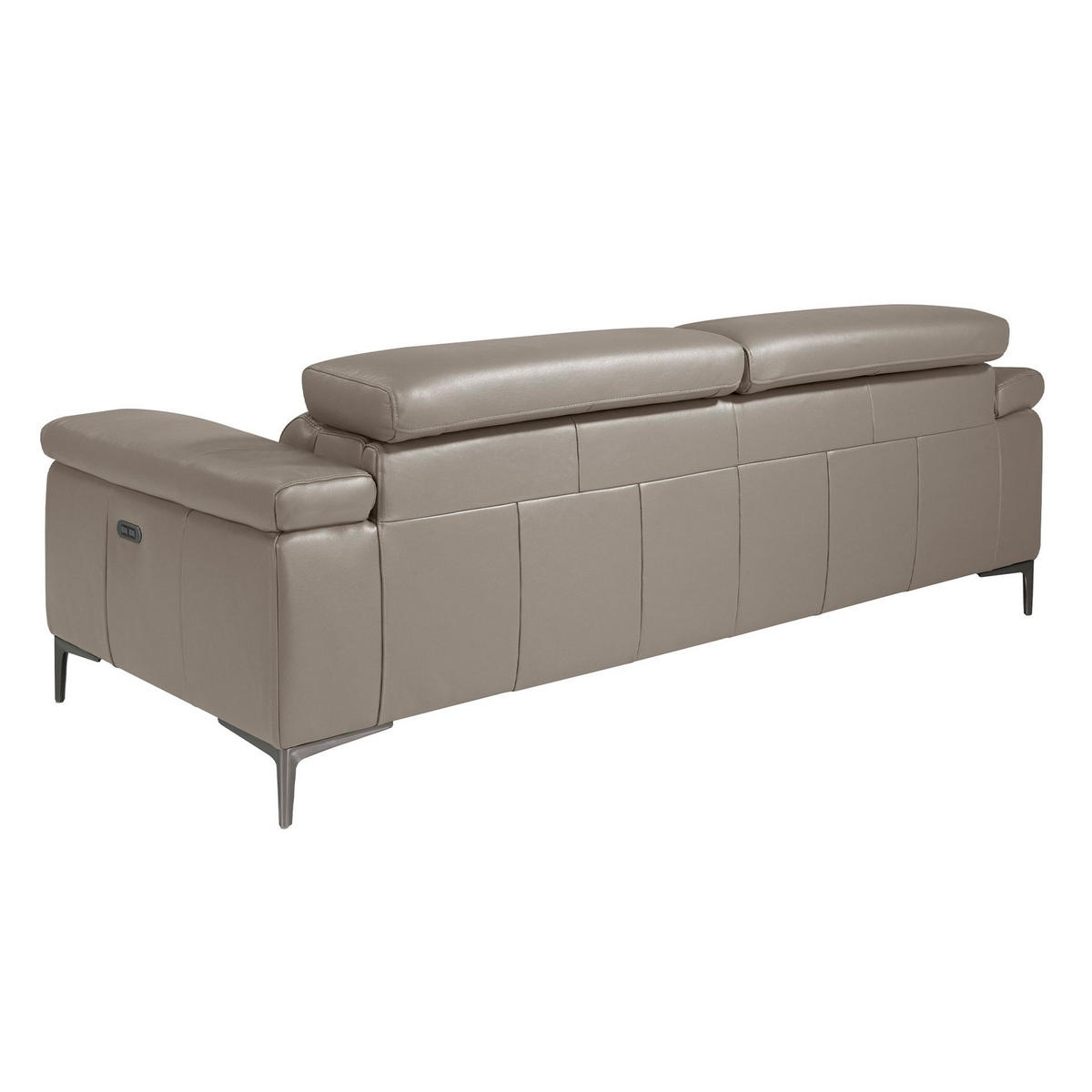SOFA 3-sitzer relaxsofa aus dunkelgrauem leder 214/102/97 cm - Dunkelgrau/Grau, Leder (214/97/102cm) - ANGEL CERDA