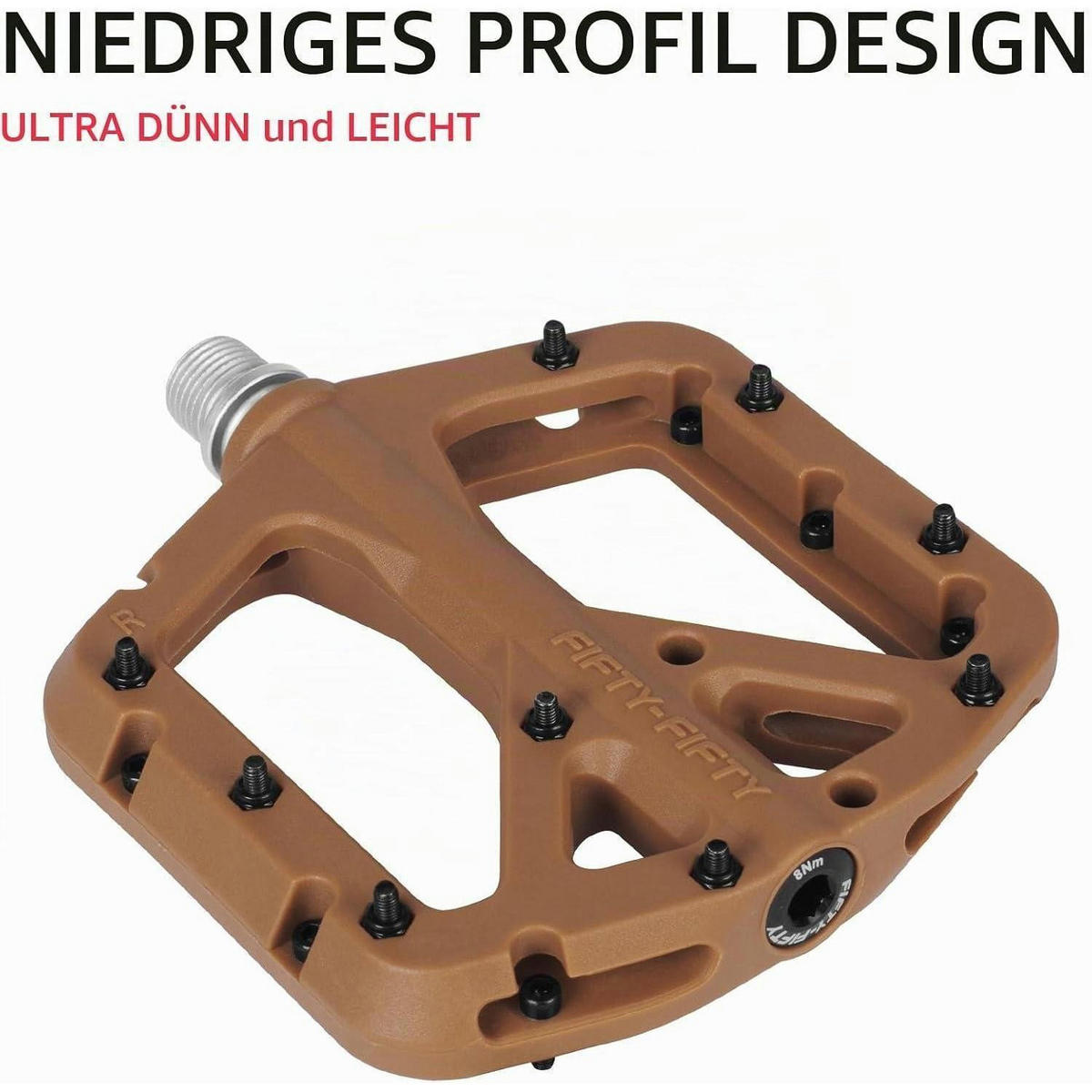 FAHRRADPEDALE Nylon Composite rutschfest 9/16 Zoll - Beige, Kunststoff (10.4/1.5/10.6cm)