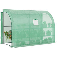 GEWÄCHSHAUS, 300L x 150B x 213H cm - Grün, Kunststoff/Metall (150/213/300cm) - Outsunny