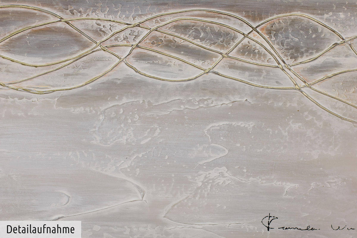 ACRYLBILD HANDGEMALT 100/75 cm - Beige/Braun, Holz/Textil (1.98/75cm) - KUNSTLOFT