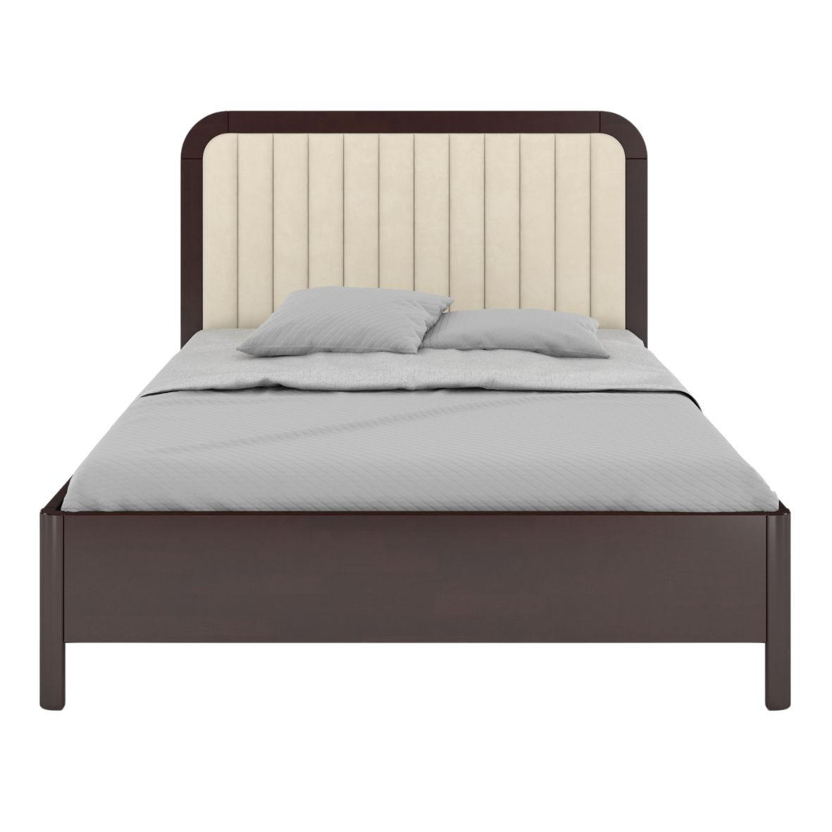 MASSIVHOLZBETT Modena, gepolstertes Kopfteil, Buche - lackiert, Palisanderfarbe/Ecru, 180x200 - Ecru/Wengefarben, Holz/Buchenholz (180/200cm) - Visby