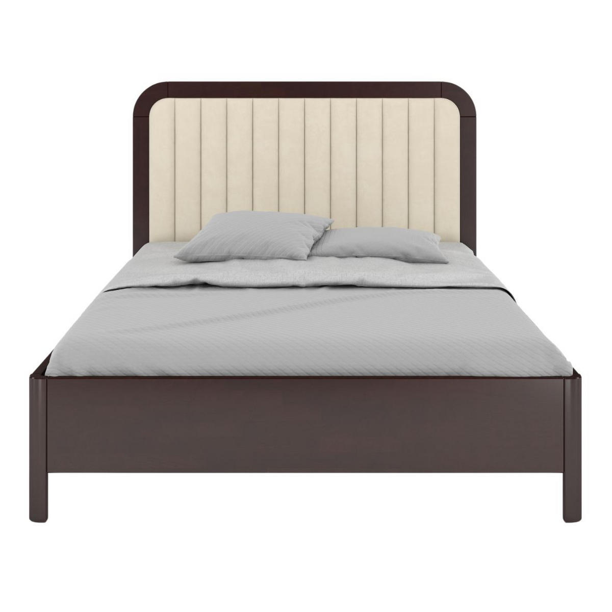 MASSIVHOLZBETT Modena, gepolstertes Kopfteil, Buche - lackiert, Palisanderfarbe/Ecru, 140x200 - Ecru/Wengefarben, Holz/Buchenholz (140/200cm) - Visby