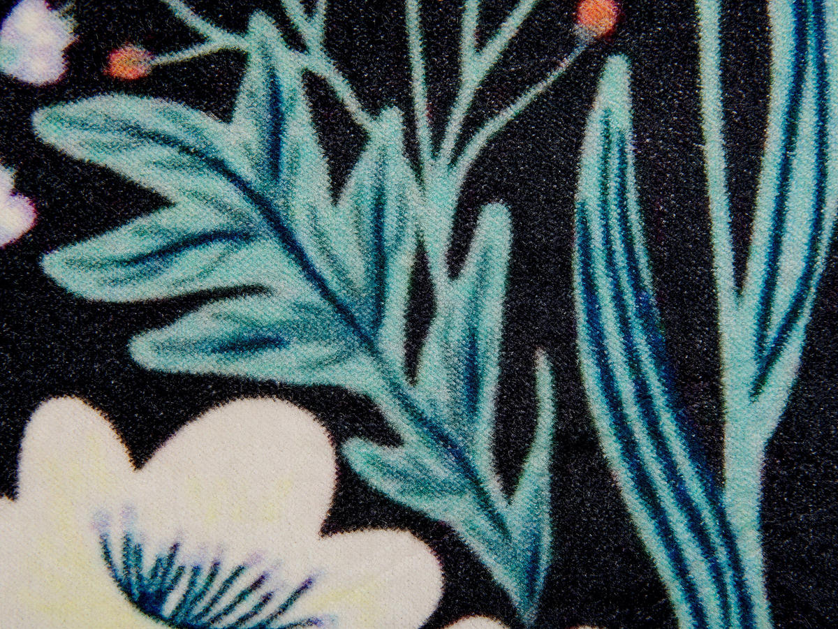 DEKOKISSEN 2er-Set Schwarz 45/45 cm Osmunda - Schwarz, Textil (45/45cm) - Beliani