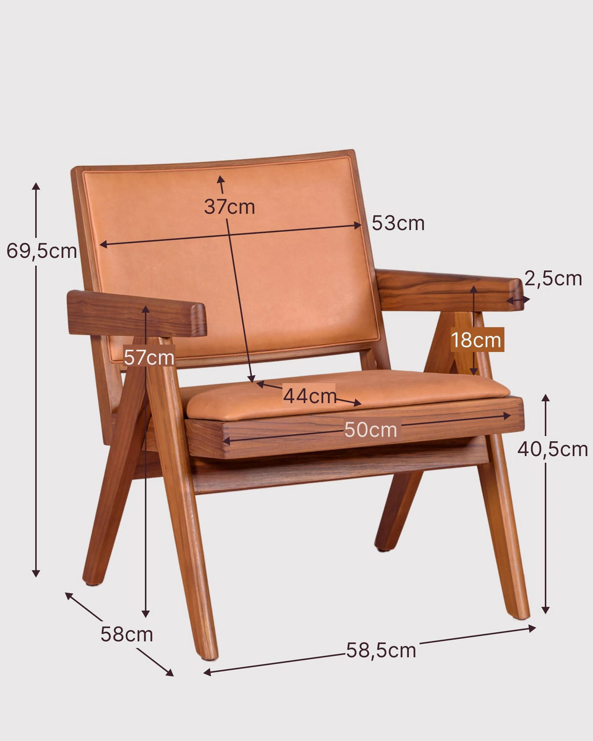 SESSEL Italienisches Blumenleder Cognac - Cognac, Textil (59/70/58cm) - Nest Dream