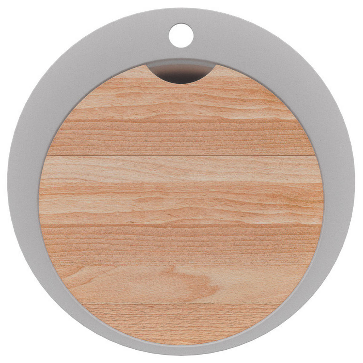 SPÜLBECKEN RUND Pisa, 2-er set Grau 50/50 cm 1 Becken + Ablauf-Set + Schneidebrett ab 45er Unterschrank - Beige/Grau, Kunststoff (50/20/50cm) - Primagran