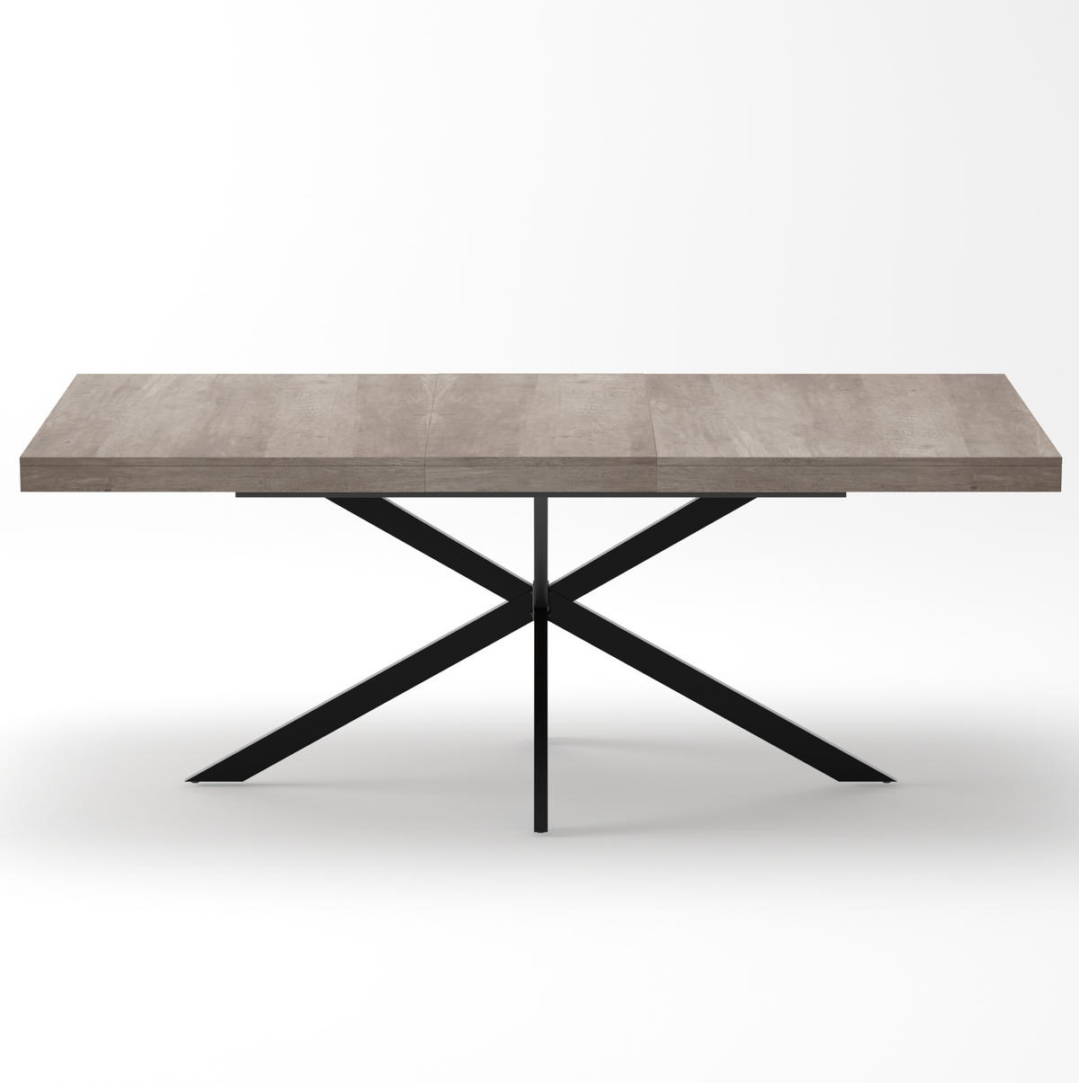 ESSTISCH ausziehbar 140-180 x 80 cm MDF Metall Grau 4-6 Personen - Grau, Metall (160/80/76cm) - Meubliv
