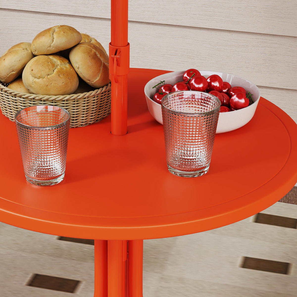 KINDERSITZGRUPPE DE-17559 Tiermotiv mit Sonnenschirm Orange - Orange, Kunststoff (49.5/50/49.5cm) - ComfortXL