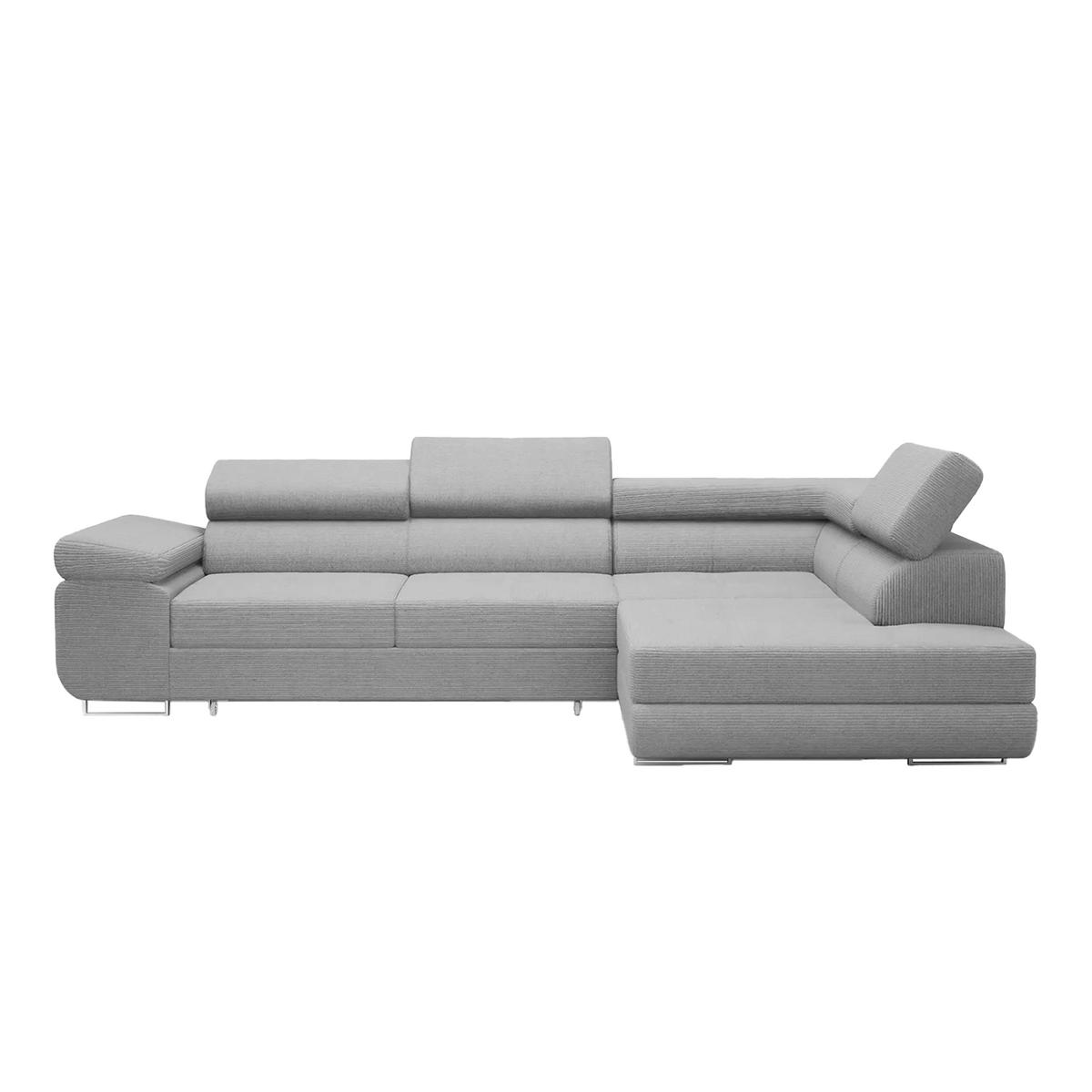 ECKSOFA Warton mit Schlaffunktion, Hellgrau - Hellgrau, Textil (275/202cm) - Fedve