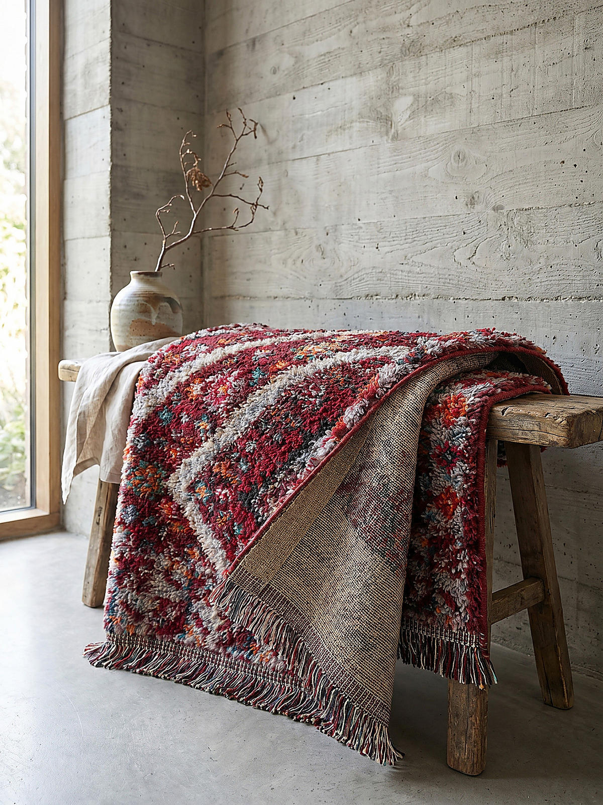 SHAGGY-TEPPICH TAFRAUT, im Berber-Stil, Rot, 200 x 300 cm - Rot, Textil (300/200cm) - KADIMA DESIGN