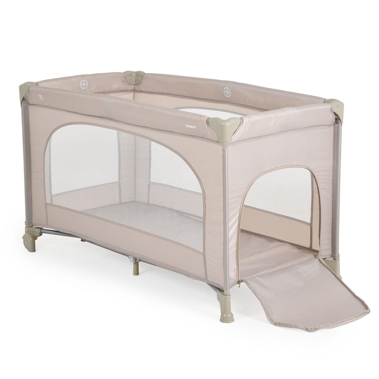REISEBETT Uno Faltmatratze beige Räder Laufstall klappbar Aufbewahrungstasche - Beige, Kunststoff (60/120cm) - Moni