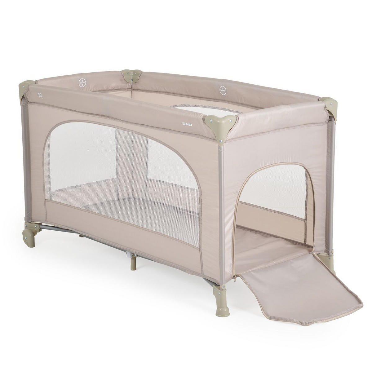 REISEBETT Uno Faltmatratze beige Räder Laufstall klappbar Aufbewahrungstasche - Beige, Kunststoff (60/120cm) - Moni