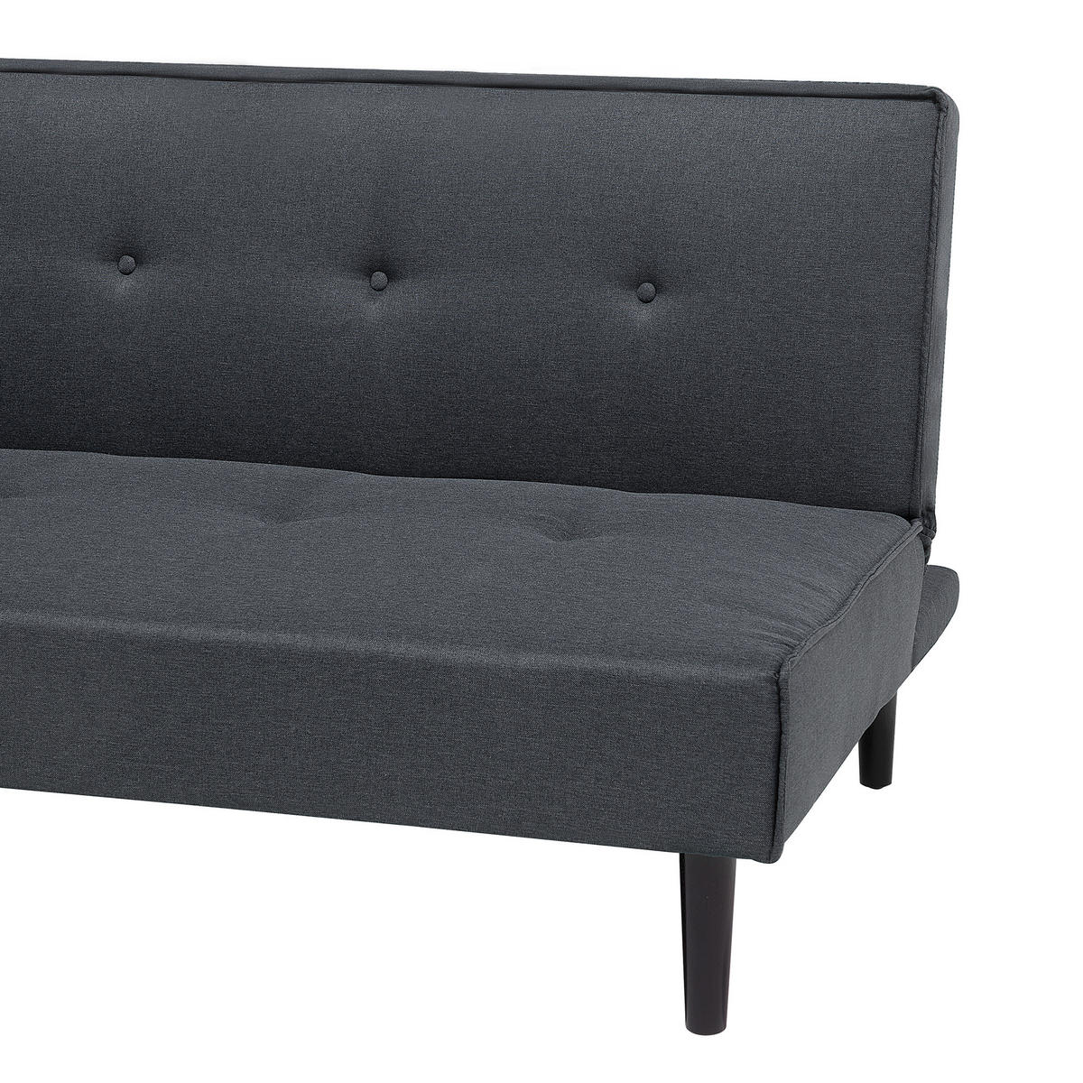 3-SITZER-SCHLAFSOFA Polyester Grau Visby - Dunkelgrau, Textil (180/80/92cm) - Beliani