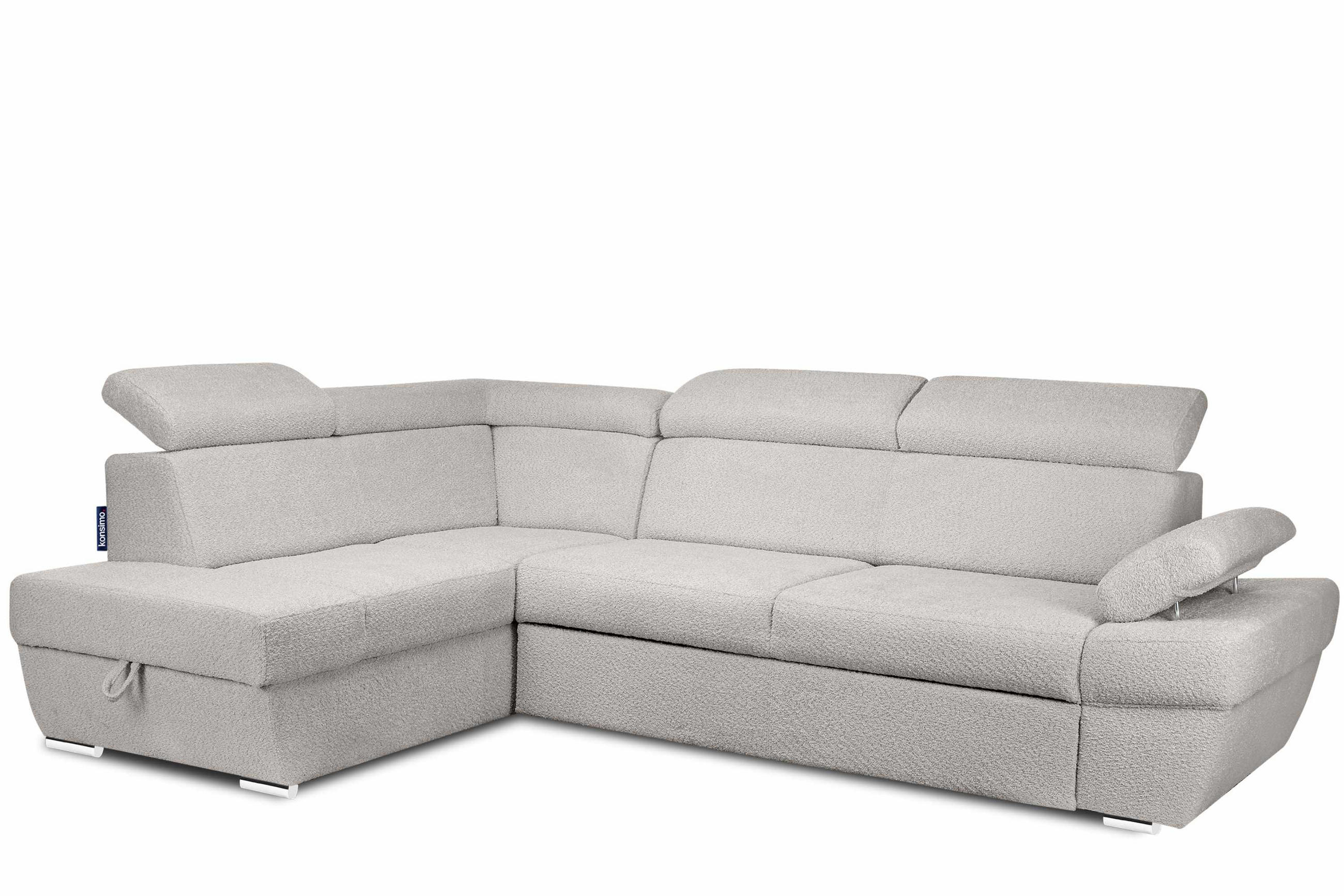 Thumbnail - Konsimo® Schlafecksofa, Graubraun, Textil, L-Form,L-Form, 270x190 cm, Hergestellt in Europa, Wohnzimmer, Sofas & Couches...
