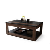 COUCHTISCH rechteckig Schwarz - Eiche dunkel aufklappbar - Schwarz/Braun, Holzwerkstoff (66/112/45cm) - designimpex