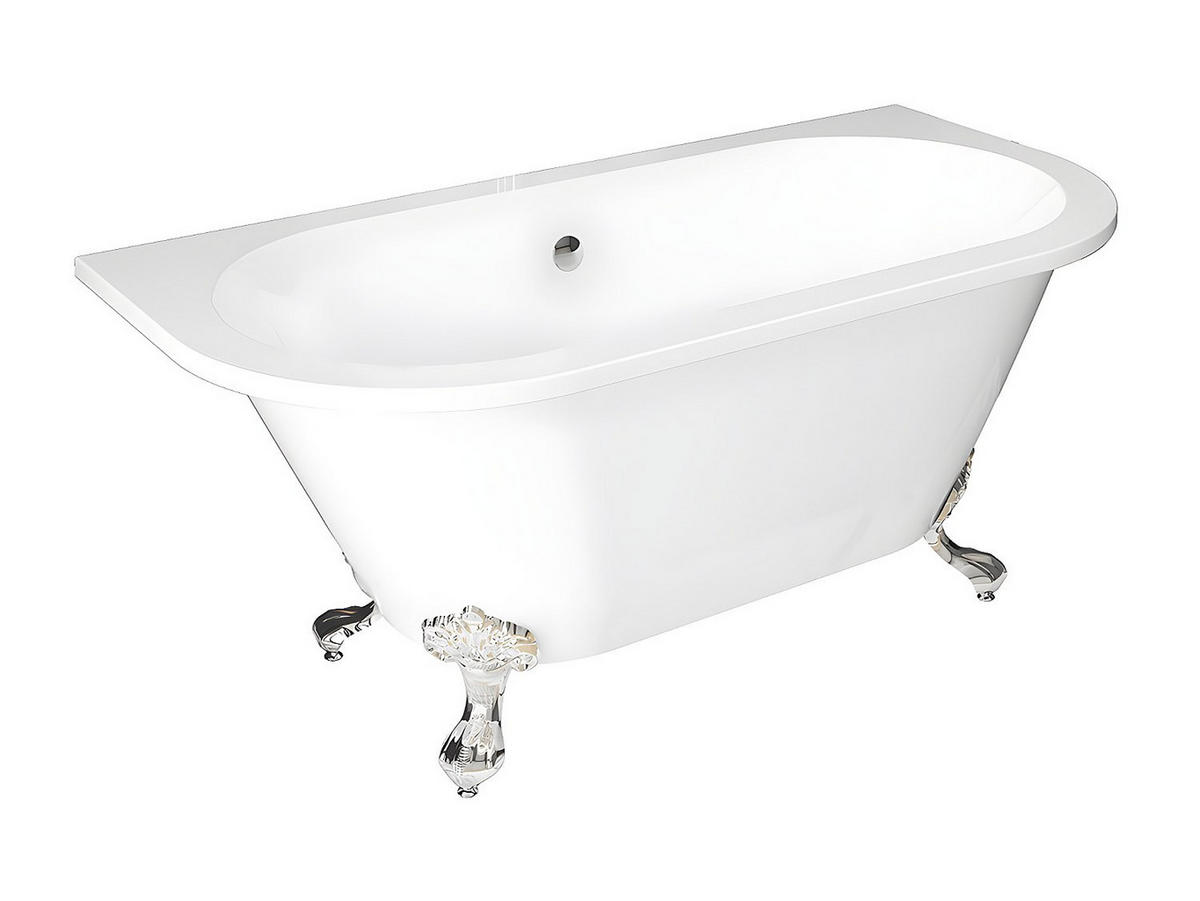 FREISTEHENDE Badewanne mit Füßen - 1 Person - Acryl - Weiß - - Weiß, Kunststoff (150/61/74cm) - Vente-Unique