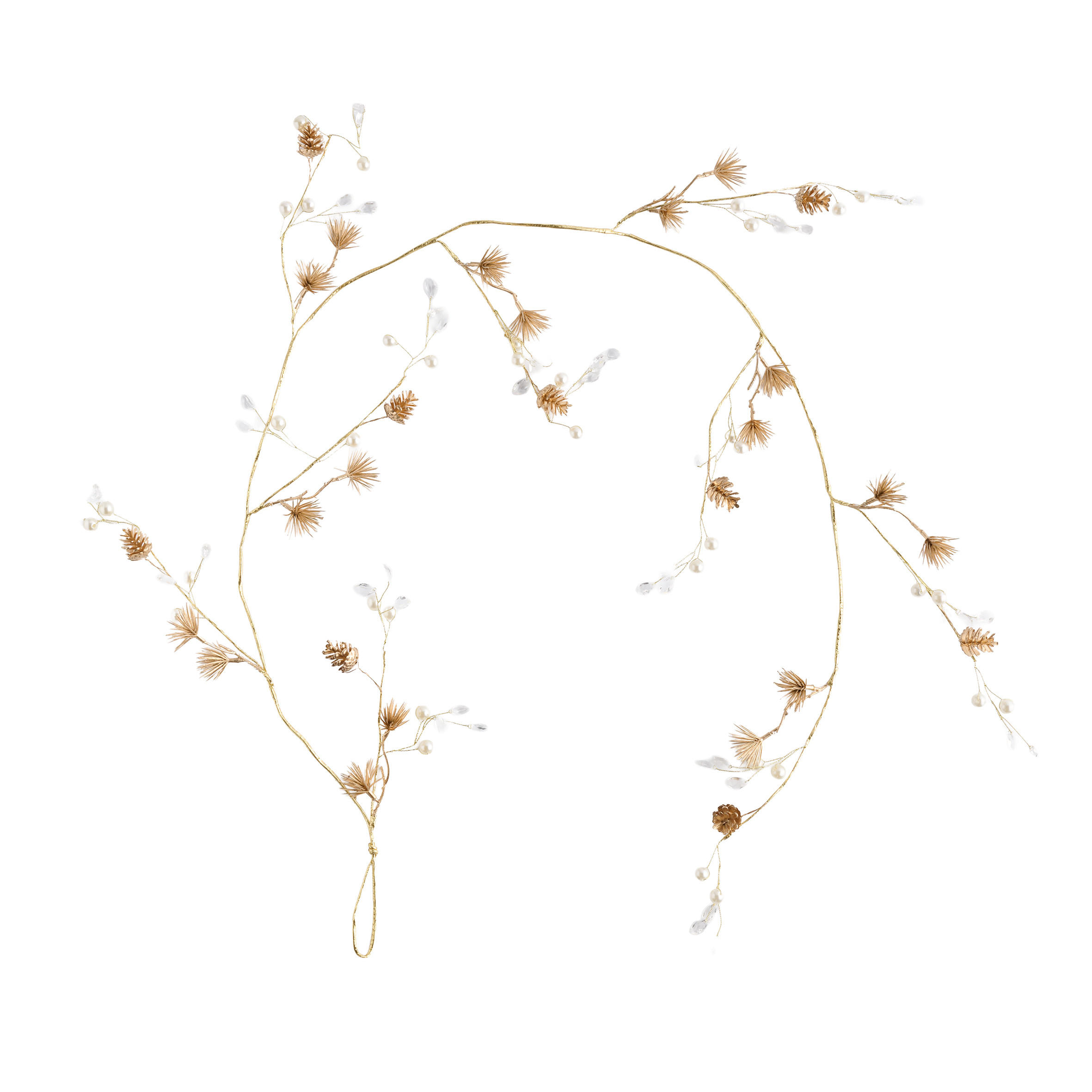 GIRLANDE SOELE, 150x30x12 cm, Gold, Weihnachtsgirlande, Weihnachtsdekoration, Weihnachtsdeko, Deko Wohnzimmer, Winter Christmas, XMAS Geschenk - Goldfarben, Kunststoff (150cm) - home&you