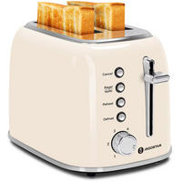 TOASTER 2 Scheiben 6 Stufen Liftfunktion 800W Edelstahl - Beige, Metall (15.5/18/24cm) - Kaket