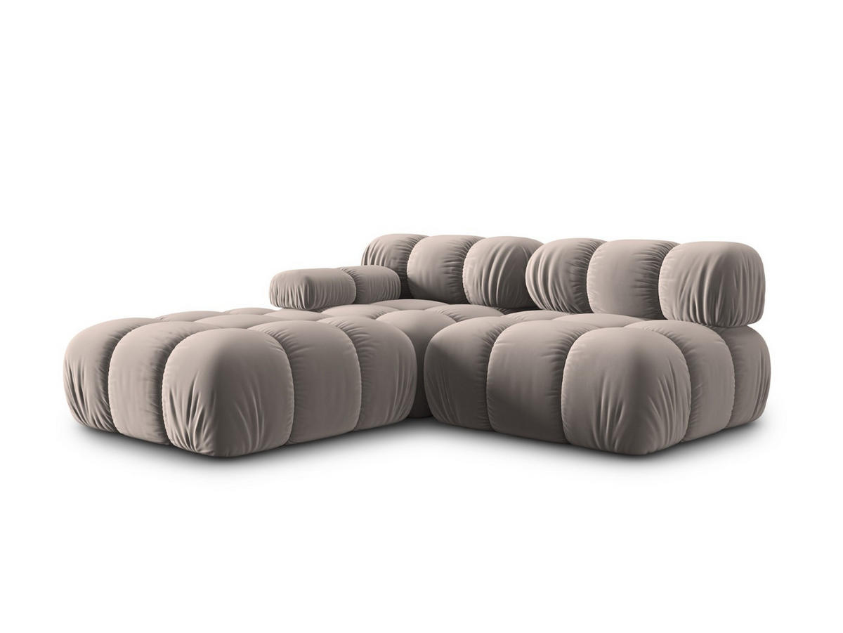 MODULARES-SOFA rechts Bellis aus Samt beige 4 Sitzplätze - Beige, Textil (94/63/282cm) - Micadoni