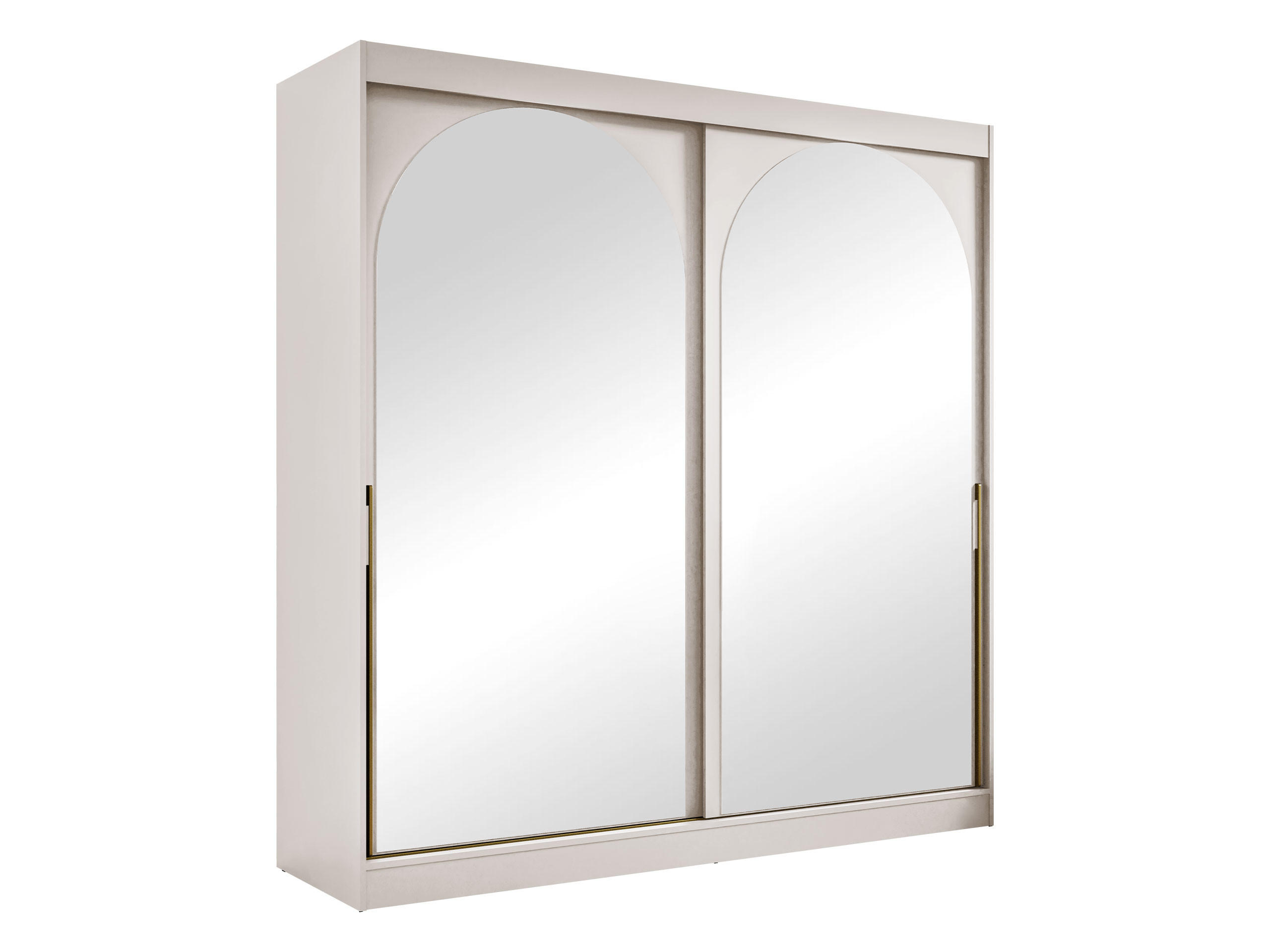 SCHIEBETÜRENSCHRANK Modin 200 - Kaschmir/Goldfarben, Holzwerkstoff/Kunststoff (200/216/65cm) - MIRJAN24