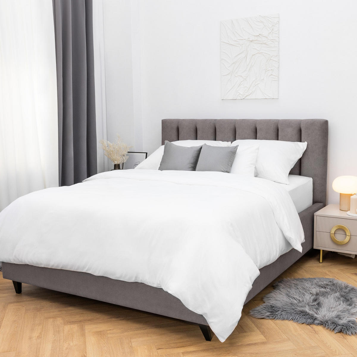 BETTWÄSCHE Set 5-tlg. Baumwollsatin - Grün, Textil (220/200cm) - Mr Mattress