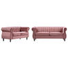 CHESTERFIELD-SOFAGARNITUR - 3-Sitzer & 2-Sitzer - Samt - Altrosa - TRUMBO - Pink, Textil (78/77/195cm) - Vente-Unique