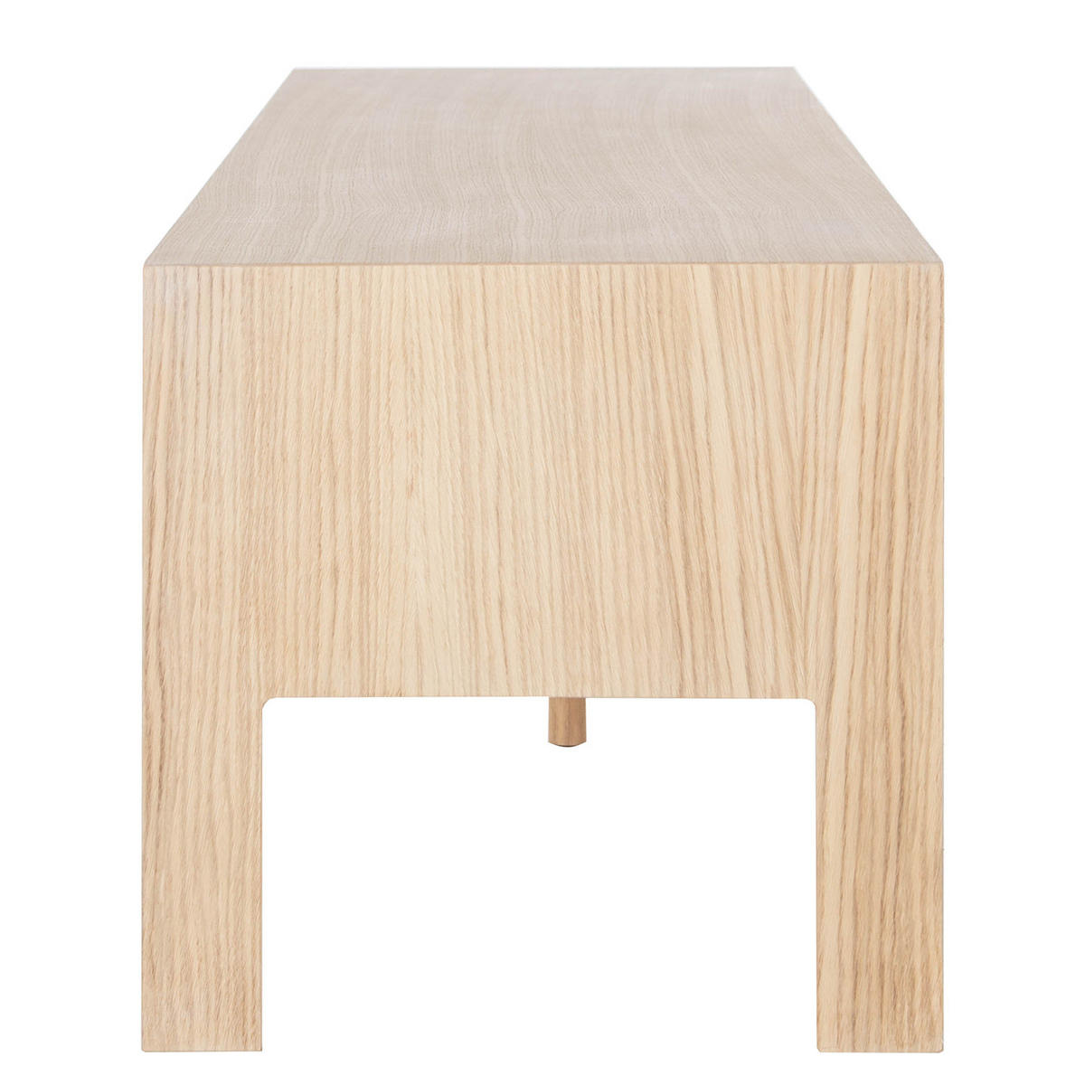 TV-LOWBOARD - Eiche teilmassiv - Mushroom Creme / Eiche Hell - Eichefarben/Creme, Holz/Holzwerkstoff (140/44/45cm) - home24