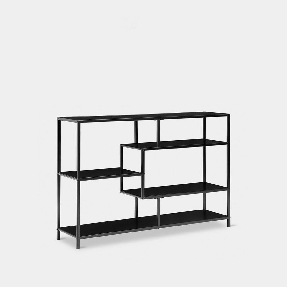 BÜCHERREGAL Ewan Schwarz 114 cm x 78 cm - Schwarz, Metall (114/78/30cm) - Klast Home