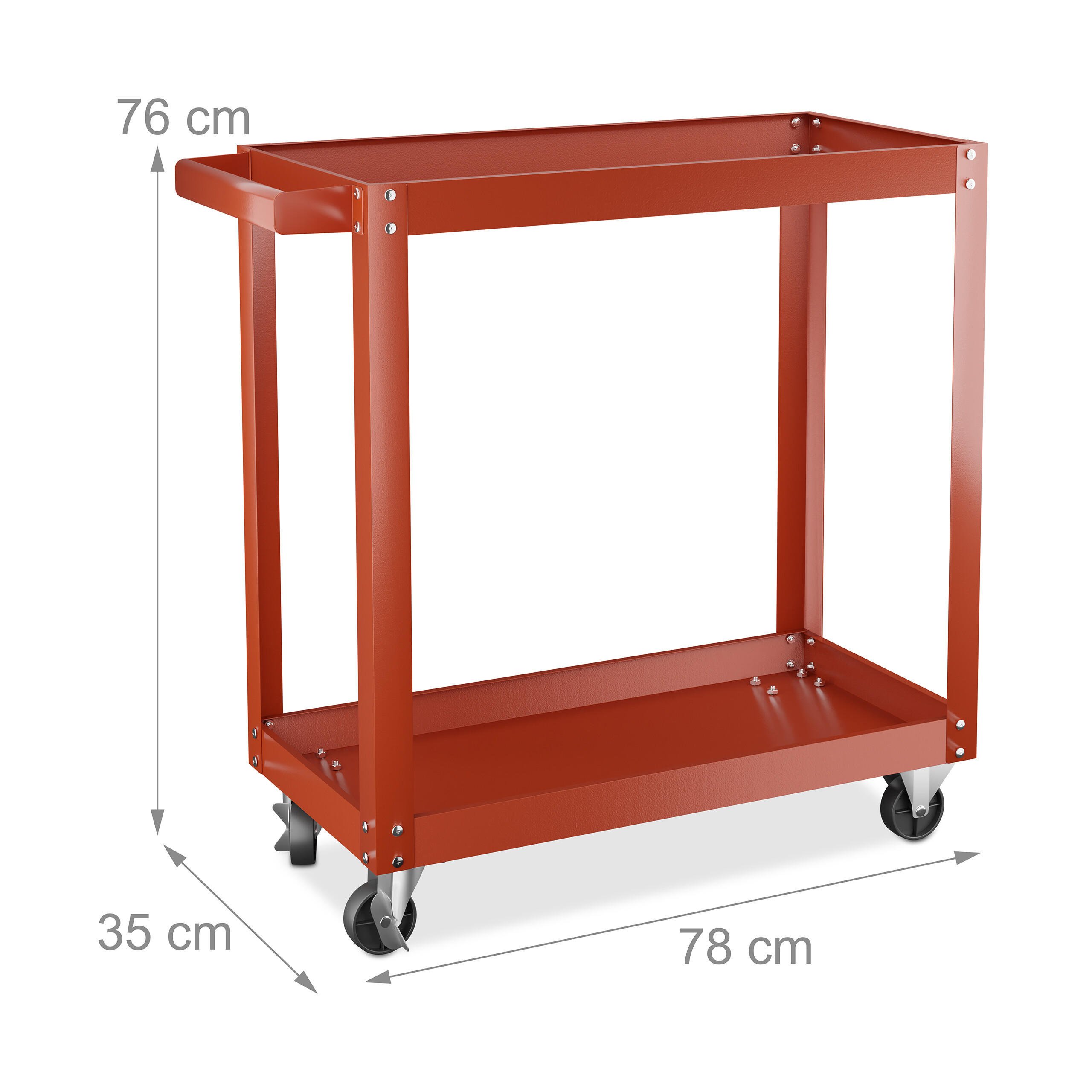 Thumbnail - Relaxdays Werkstattwagen, Rot, Metall, Kunststoff, 78x76x35 cm, Freizeit, Heimwerken, Werkzeugaufbewahrung