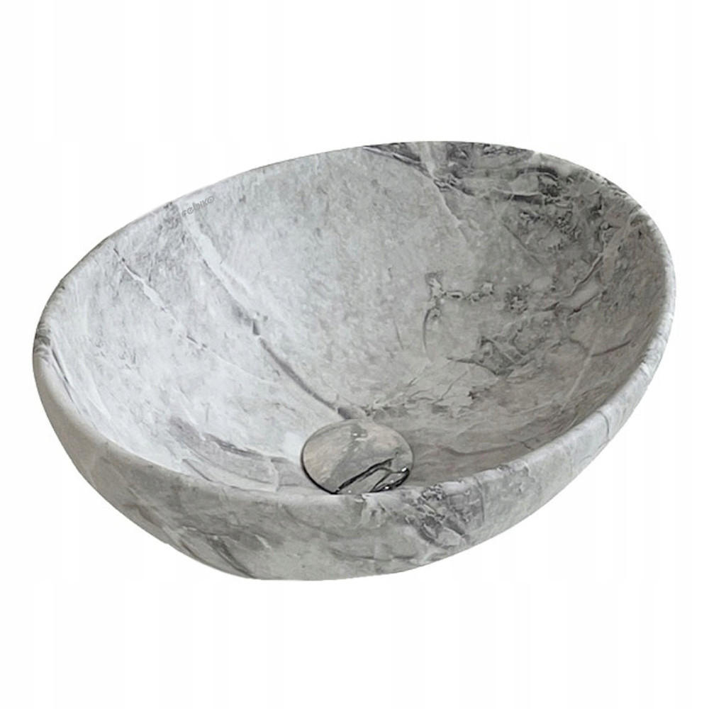 WASCHBECKEN für Aufsatzmontage, grau, 15 x 42 x 34 cm - Grau, Keramik (42/15/34cm)