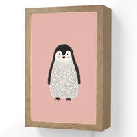 NÁSTĚNNÁ LAMPA Tučňák - Tečky - Minimalistický - Růžový 20x30 cm - růžová, kompozitní dřevo (20/30/8cm) - OnlyWow