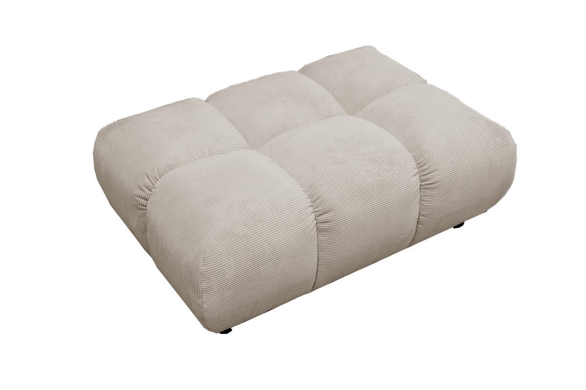 HOCKERBANK VIVIEN Beige Cord - Beige, Textil (108/41/73cm) - KAWOLA