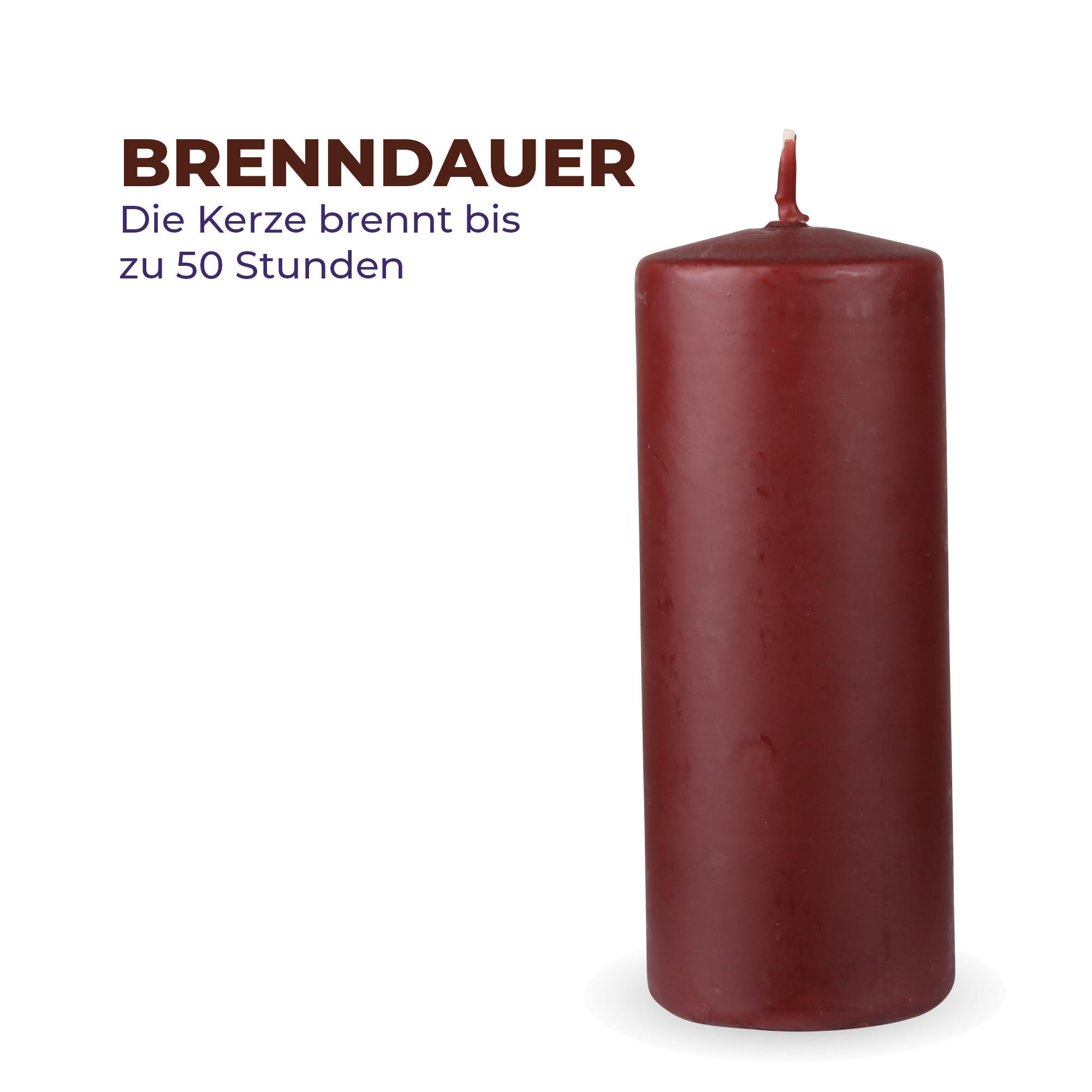 STUMPENKERZEN "Braun", Größe Ø7cm x Höhe: 16 cm - Braun, Naturmaterialien (7/16cm) - HS Candle