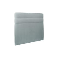 KOPFTEIL Modell Linien – Blaugrauer Samtstoff 140 cm - Beige/Blaugrau, Holz (140/120/10cm) - Sommeil de Plomb