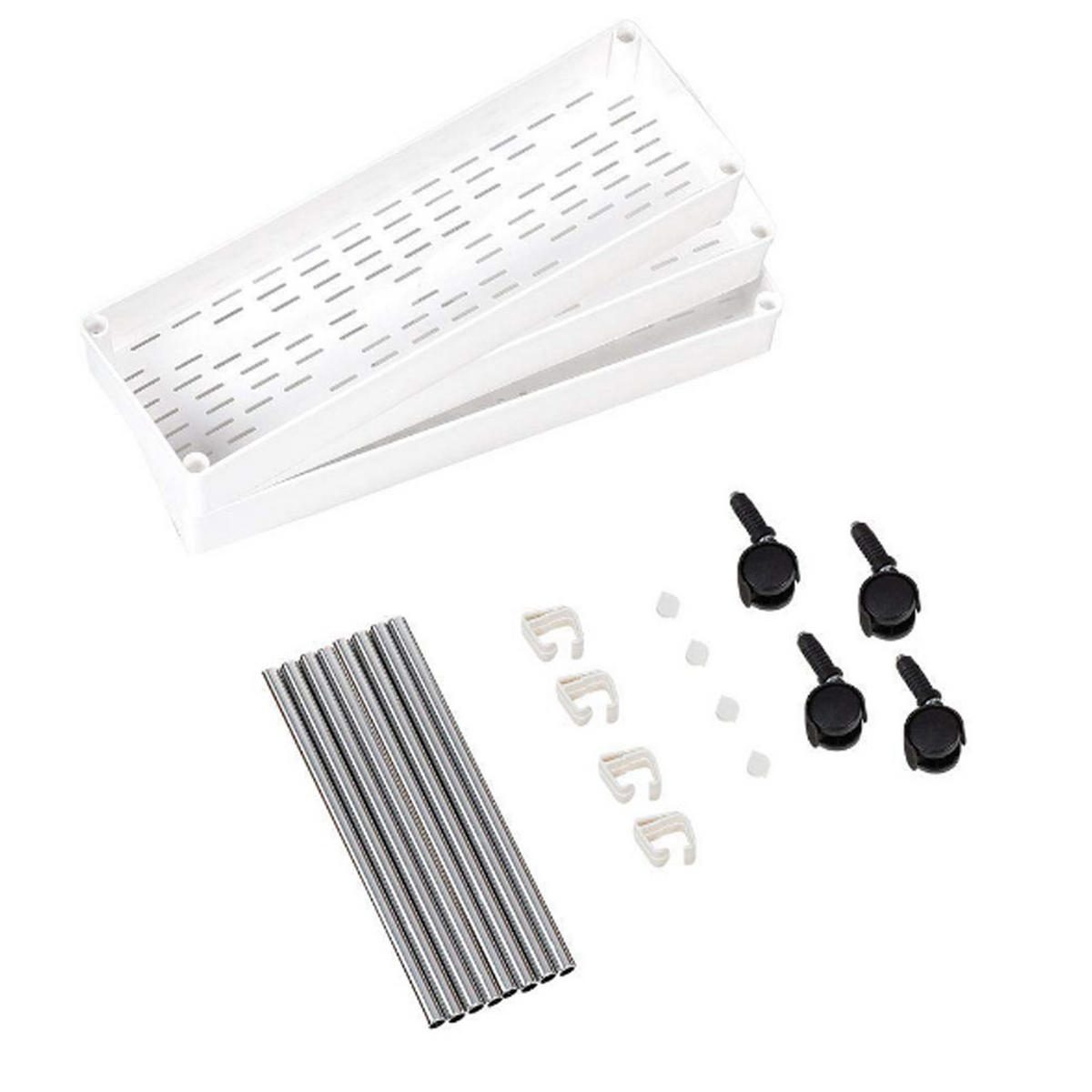 NISCHENWAGEN 40/12.5/60 cm 3-Stufig Weiß Kunststoff Edelstahl - Weiß, Kunststoff/Metall (40/60/12.5cm) - Livingandhome