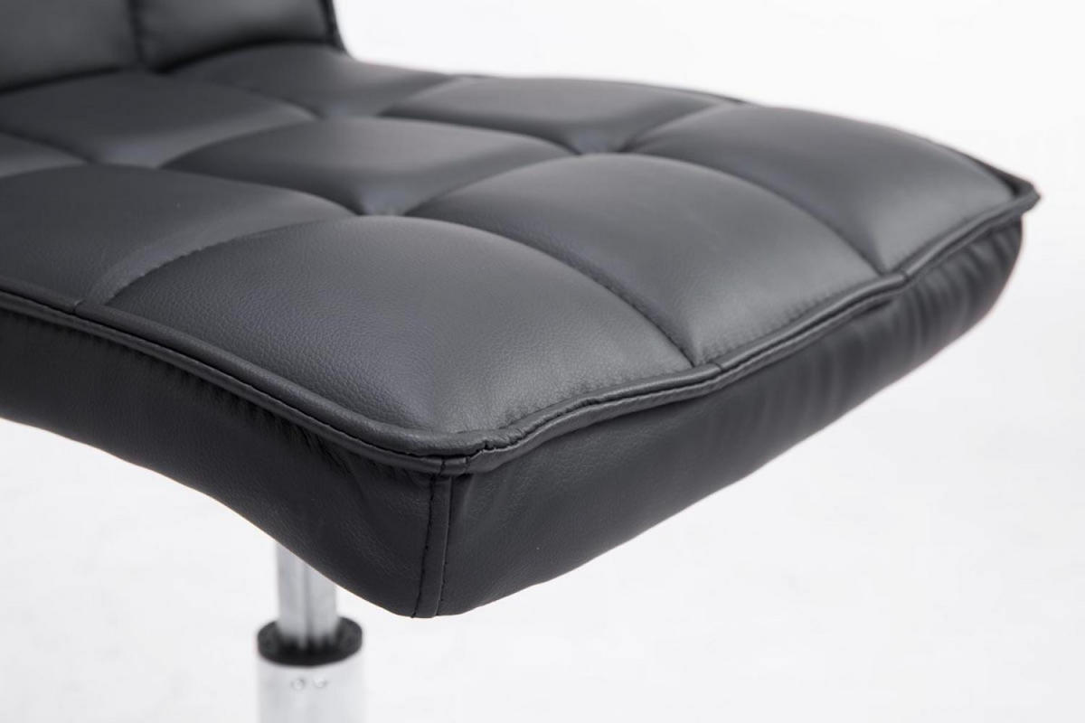 DREHSTUHL Lederlook schwarz - Chromfarben/Schwarz, Textil/Metall (43/90/59cm) - CLP