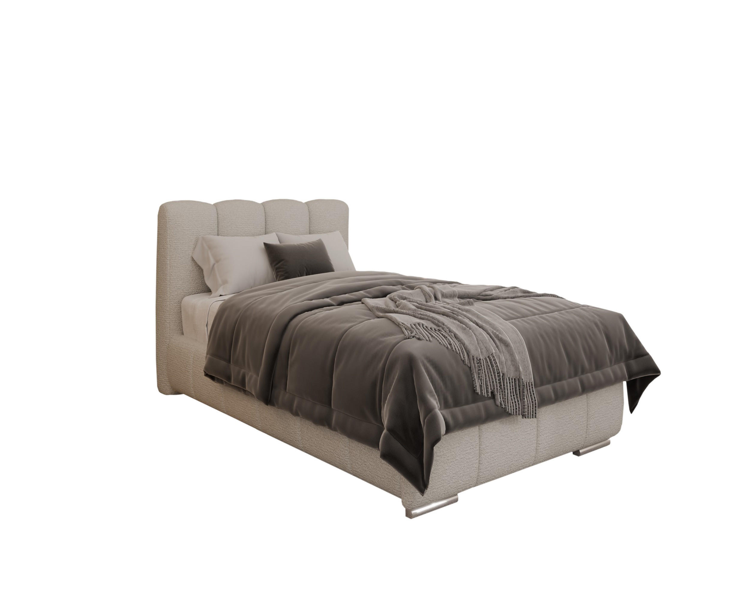 POLSTERBETT Zaira 100x200cm – Elegantes Polsterbett für modernen Wohnstil , ohne matratze, cappuccino - Cappuccino, Holz (100/200cm) - Homesy