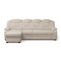 ECKSOFA mit Schlaffunktion – weiches Chenille-Gewebe - Sandfarben/Beige, Holz/Kunststoff (257/162cm) - Cotta