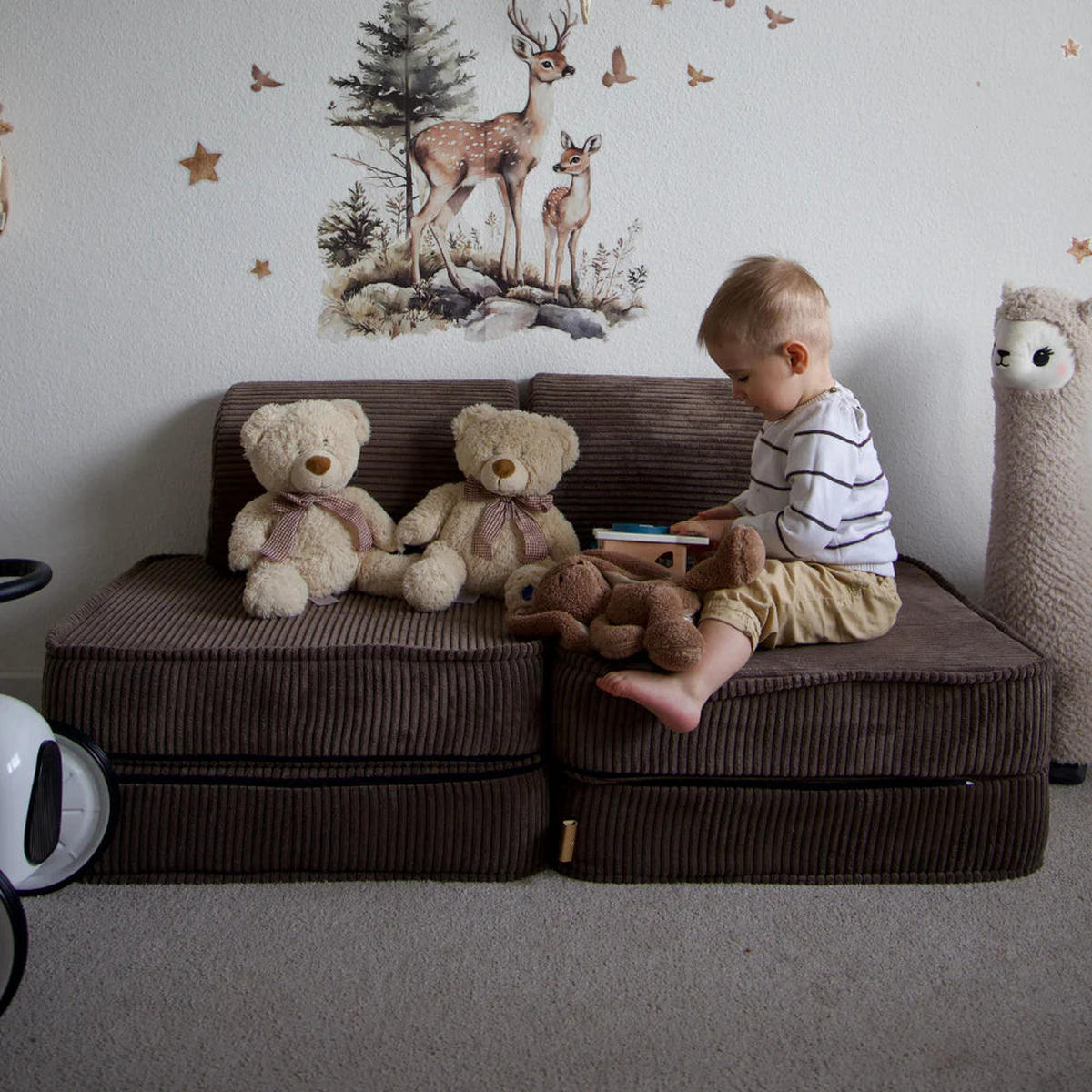 KINDERSOFA AESTHETIC 120 cm Cord Braun 4 Stk - Braun, Textil (60/12.5/120cm) - MeowBaby
