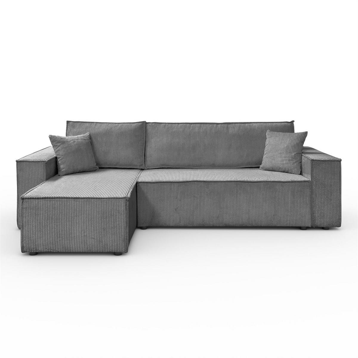 GEPOLSTERTES Ecksofa CARLOS L, Poso 60 - Grau, Textil (247/143cm) - Lookway