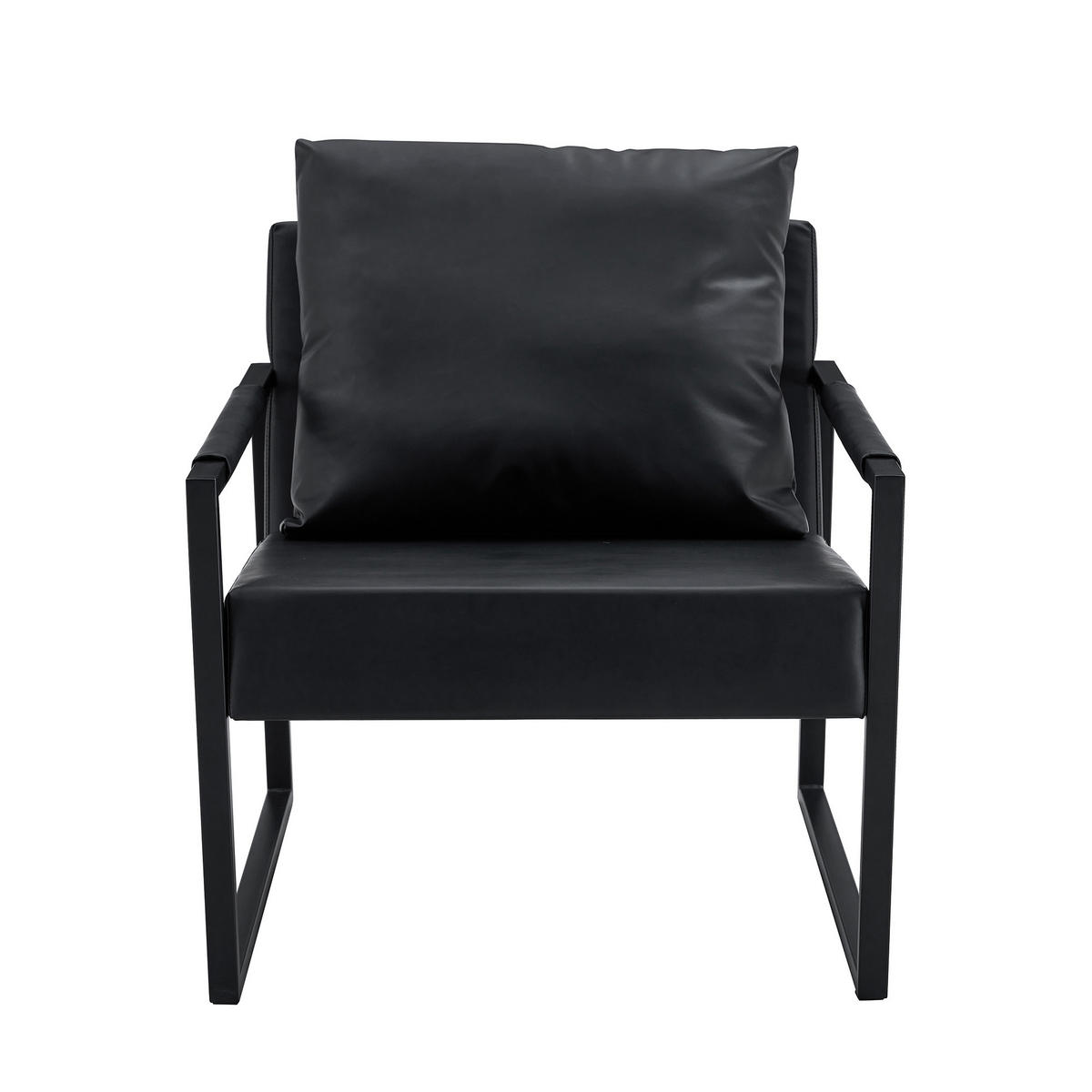 SESSEL mit schwarzem Metallrahmen, DE-42370, Schwarz - Schwarz, Metall (75.5/75.2/68.6cm) - ComfortXL